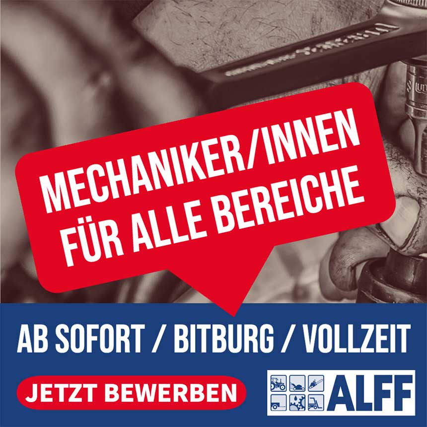 ALFF Bitburg Mechaniker/innen gesucht für alle Bereiche 